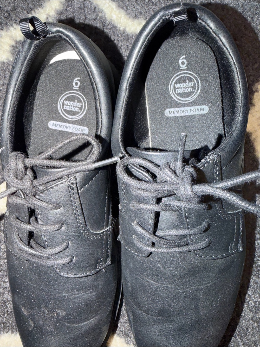 wonder nation Black Lace-Up Oxford Shoes for boys.